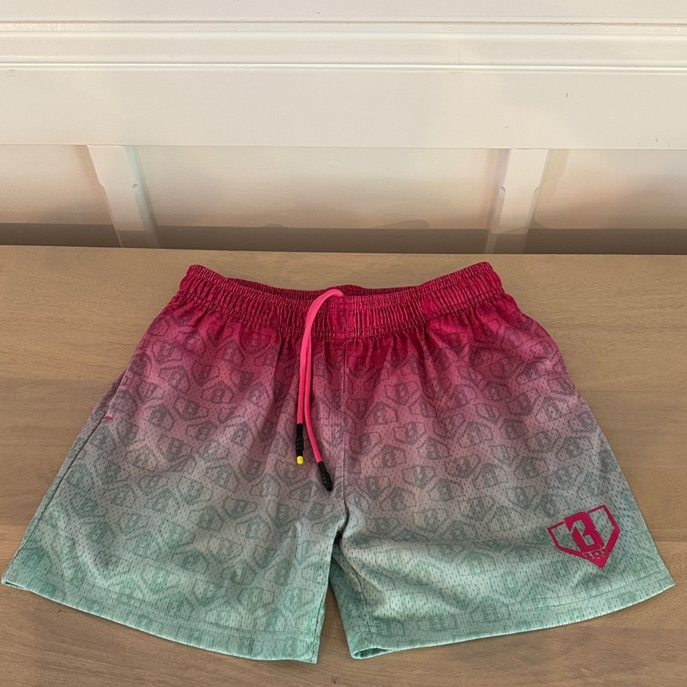 Kids Gradient Shorts - Pink and Gray